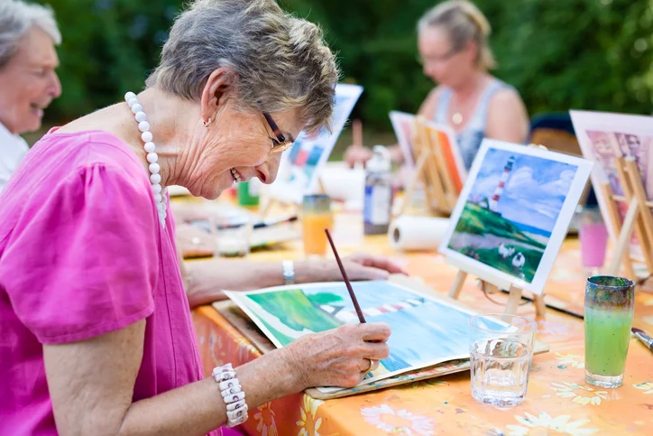 elderly lady painting