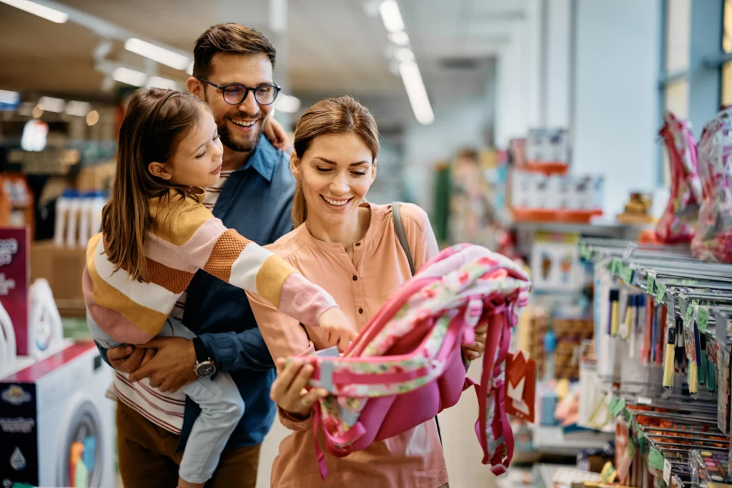 happy family shopping