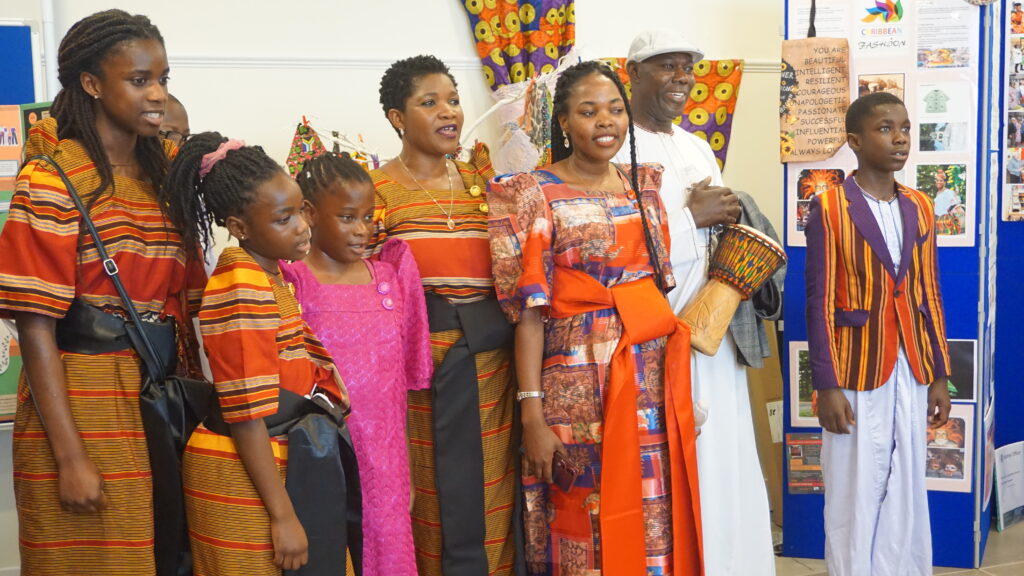Gallery showing images from BHM exhibition showing fashion of African decent