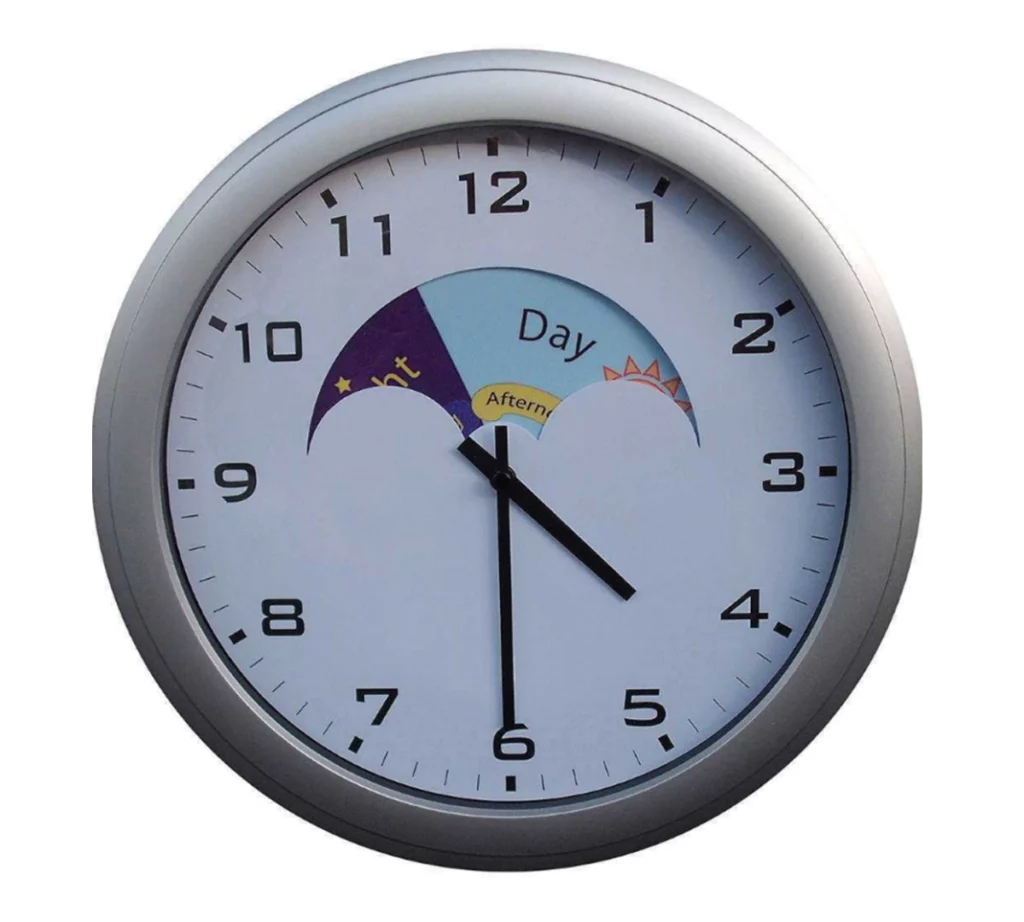 Clock with text