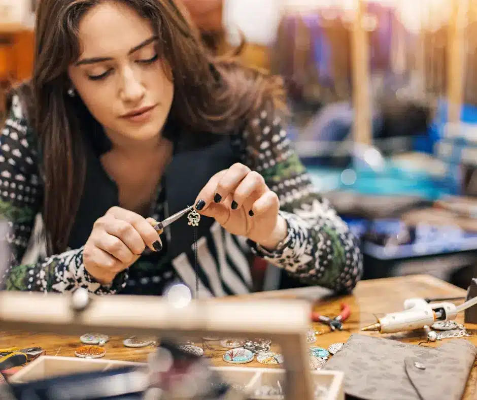 Woman crafting
