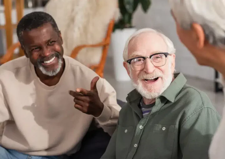 Men group smiling