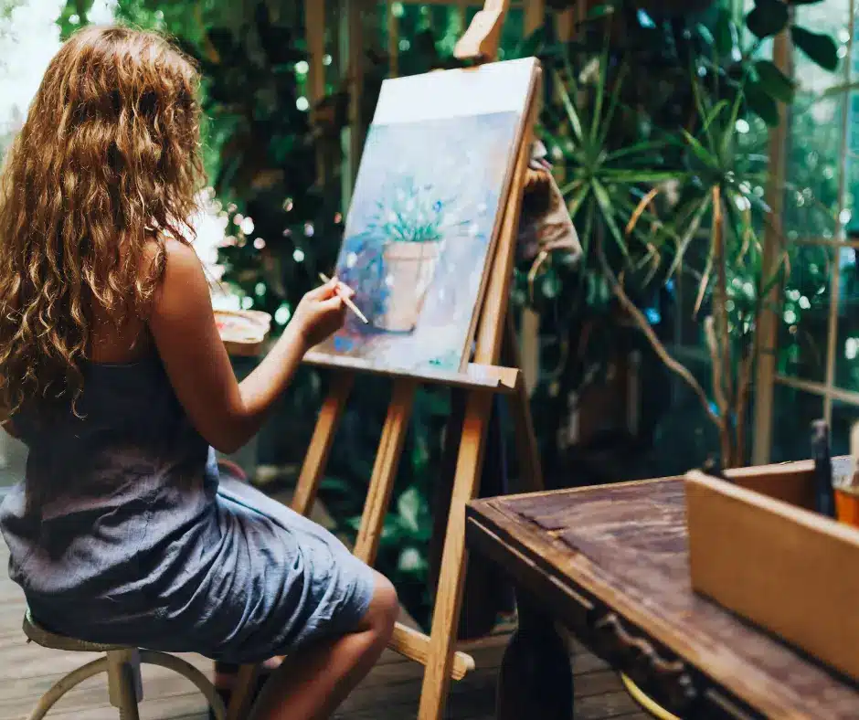 Woman painting